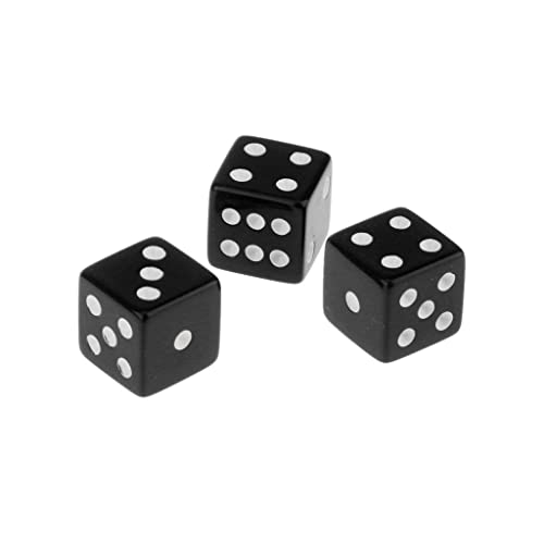 Gcljlmy 100x Acryl 6-Seitig D6 Würfel Spielwürfel, Schwarz von Gcljlmy
