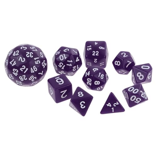 Gcljlmy 10er-Set D4- D60 Würfel Spielwürfel für Brettspiel - Lila Gcljlmy 10er-Set D4- D60 Würfel Spielwürfel für Brettspiel - Lila von Gcljlmy