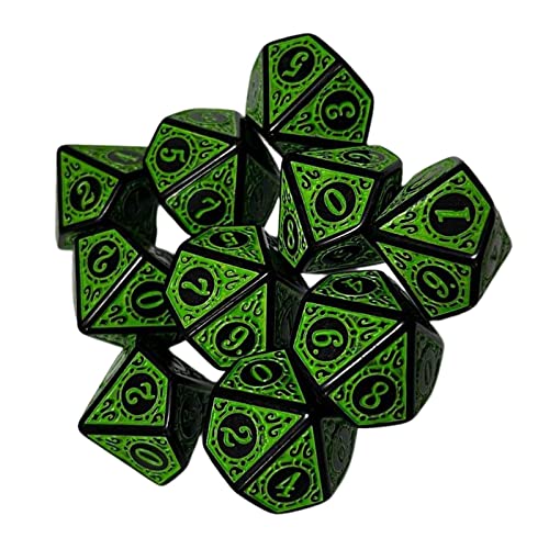 Gcljlmy 10er Set Polyedrische Würfel aus Acryl für spannende Tischspiele und Brettspiele, Grün Gcljlmy 10er Set Polyedrische Würfel aus Acryl für spannende Tischspiele und Brettspiele, Grün von Gcljlmy