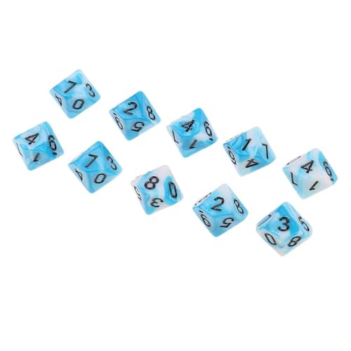 Gcljlmy 10er-dix-Seitig D10 Würfel Spielwürfel, Blau Weiss Gcljlmy 10er-dix-Seitig D10 Würfel Spielwürfel, Blau Weiss von Gcljlmy