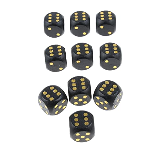 Gcljlmy 10pcs Große D6 Holzwürfel Würfel-Set, 1.6 cm - Schwarz Gcljlmy 10pcs Große D6 Holzwürfel Würfel-Set, 1.6 cm - Schwarz von Gcljlmy