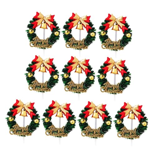 Gcljlmy 10x Weihnachten Cupcake Topper Weihnachten Kuchen Dekorationen für Party Multifunktionale Ornament Cupcake Picks (Kranz) von Gcljlmy