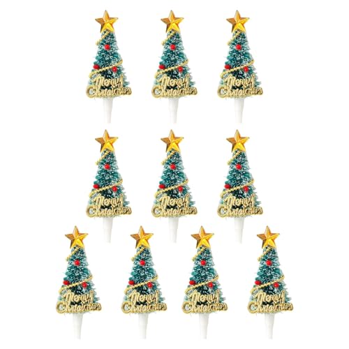 Gcljlmy 10x Weihnachten Cupcake Topper Weihnachten Kuchen Dekorationen für Party Multifunktionale Ornament Cupcake Picks (Weihnachtsbaum) von Gcljlmy