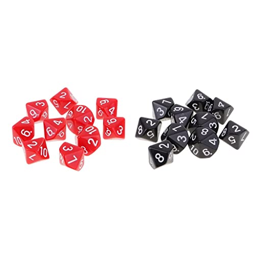 Gcljlmy 20 Würfel D10 Polyhedral Würfel Toys Tischspiele Glücksspiel Geschenk von Gcljlmy