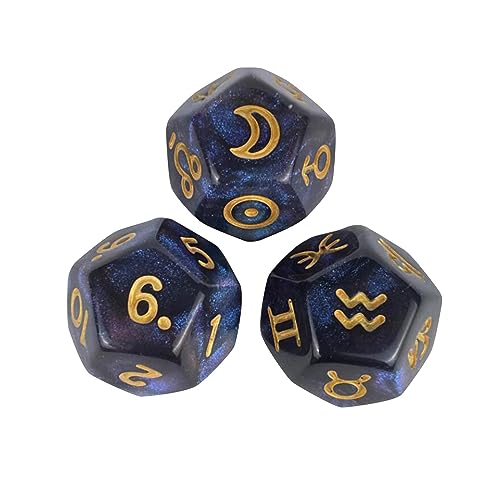 Gcljlmy 3 Stück Acryl-Astrologie-Zeichen-Würfel, Rollenspiel, Sternbild-Zeichen-Würfel für Party-Konstellation-Wahrsagerei, Stil c Gcljlmy 3 Stück Acryl-Astrologie-Zeichen-Würfel, Rollenspiel, Sternbild-Zeichen-Würfel für Party-Konstellation-Wahrsagerei, Stil c von Gcljlmy