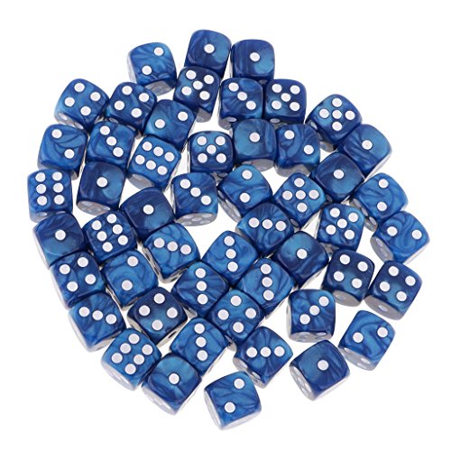 Gcljlmy 50x 16mm Brettspielwürfel Sterben D6 Gepunktet für D RPG Gaming Lovers Gifts, Blau von Gcljlmy