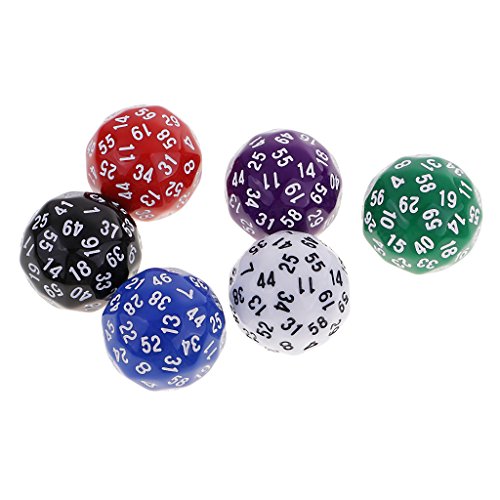 Gcljlmy 6 STK. D60 Sechstigseitig Acryl Würfel 3,5cm für Tischspiel Brettspiel-Bunt von Gcljlmy