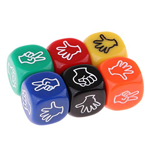 Gcljlmy 6 Stück Polyedrische Würfel für Dungeon and Dragons, D6 Würfel Set RPG mit Stein Papierschere, Tischspiele Würfel für DND MPG MTG Dungeons and Dragons, Party, Club von Gcljlmy