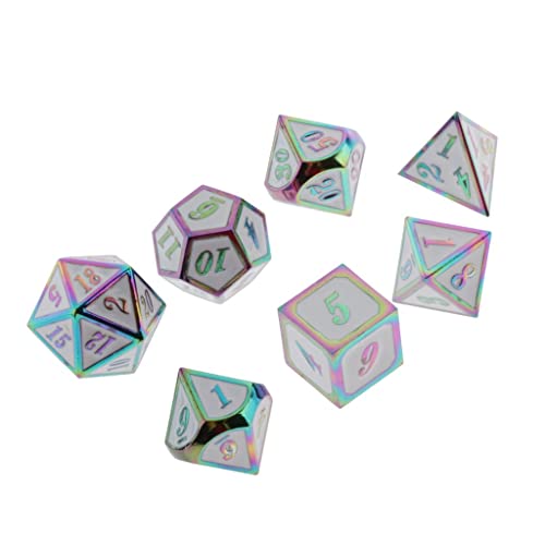 Gcljlmy 7 Stück Polyedrische Metallwürfel für Würfelspiele - Regenbogen Weiß, wie beschreiben Gcljlmy 7 Stück Polyedrische Metallwürfel für Würfelspiele - Regenbogen Weiß, wie beschreiben von Gcljlmy