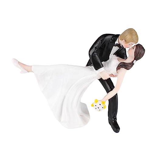 Gcljlmy Braut- und Bräutigam-Set, Tango-Tanz, DIY-Mikrolandschaften, Zubehör, handbemalte Mini-Hochzeitstortenaufsätze, sportlich bemalte Figuren für die, Weiß von Gcljlmy