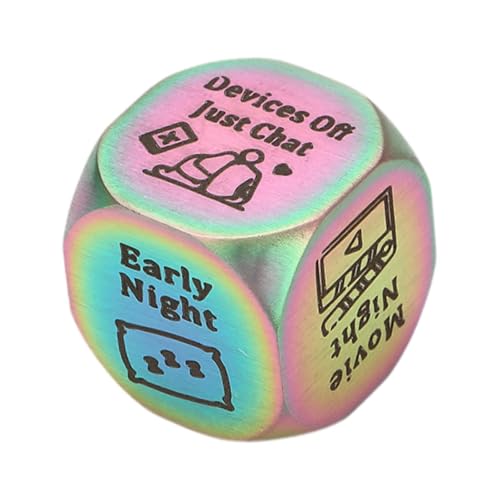 Gcljlmy Date Night Decider Würfel Jahrestag Edelstahl Ehemann Ehefrau Romantische Filmnacht Würfel für Geburtstag, Bunt von Gcljlmy