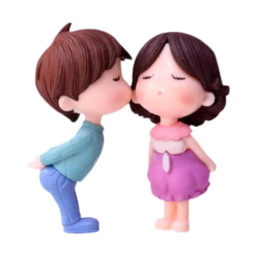 Gcljlmy Romantische Hochzeitstorte -Topper Braut und Bräutigam Küssen Figuren DIY -Figuren Miniatur -Szene Puppen für Verlobungskunstprojekte (Blau Lila) von Gcljlmy