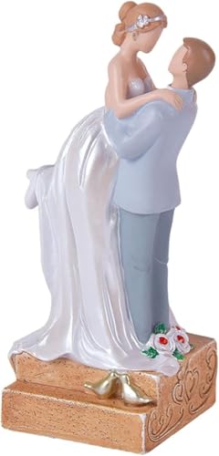 Gcljlmy Tortenaufsatz für die Hochzeit, Tortenaufsatz für die Hochzeit, Puppenaufsatz, zartes Harz, praktische Braut- und Bräutigamfigur für den Valentinstag (6.4 cm x 6.6 cm x 16.5 cm) von Gcljlmy