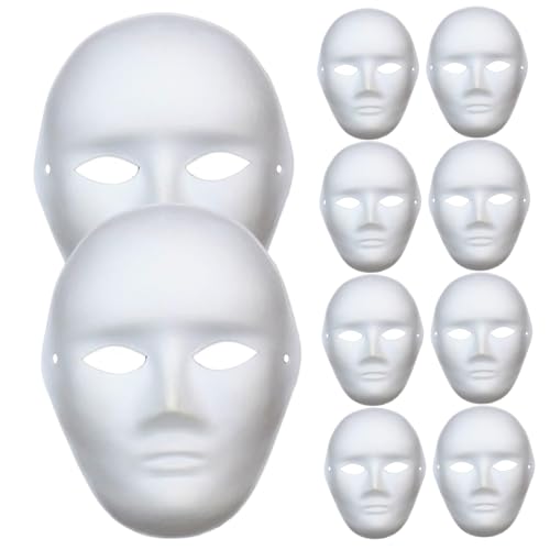 Gcroet 10pcs Halloween Maske weiße DIY-Kreativität mit Vollgesicht, 7, 5 x 9, 5 Zoll Kostümmaske mit Riemen, Farbe Papiermache für Frauen Männer Halloween Cosplay Party .. Gcroet 10pcs Halloween Maske weiße DIY-Kreativität mit Vollgesicht, 7, 5 x 9, 5 Zoll Kostümmaske mit Riemen, Farbe Papiermache für Frauen Männer Halloween Cosplay Party .. von Gcroet