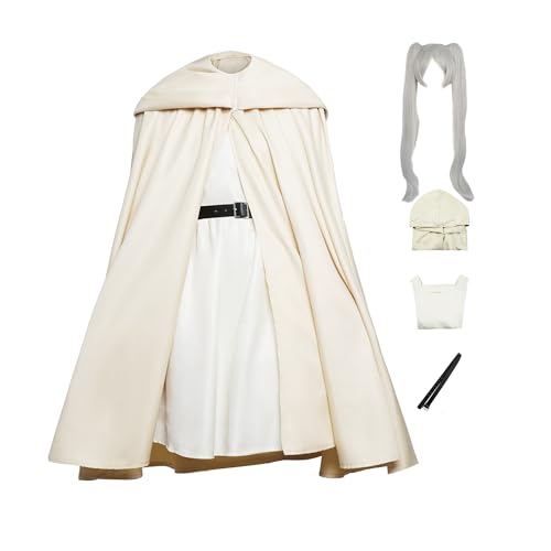 Gcufoyae Frieren Cosplay Kostüm Anime Frieren Cape Kleid Schal Komplettset Halloween Kostüm für Frauen von Gcufoyae