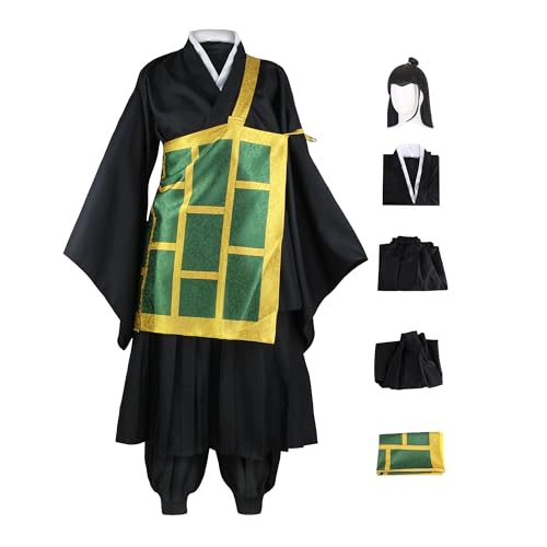 Gcufoyae Geto Suguru Cosplay Kostüm Geto Suguru Kasaya Outfit Geto Suguru Perücke Komplettset Halloween von Gcufoyae