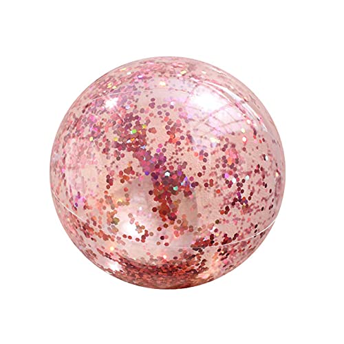 Aufblasbarer Strandball, Glitzer-Strandball, Schwimmbälle, schwimmfähiger Poolball, aufblasbarer klarer Sport-Strandball mit Regenbogen-Pailletten und Konfetti(rotgold) von GeKLok