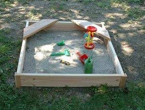 Sandkasten Verschiedene Größen -Schöner Stabiler Sandkasten aus massivem Holz (150 x 150 + 2 Stitze) von GeKaHo