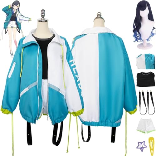 GeRRiT Anime Projekt Sekai Bunte Bühne Cosplay Kostüm Shiraishi Eine Perücke Uniform Kleid Outfit Karneval Party Halloween Niedliche Uniformen Anzug von GeRRiT