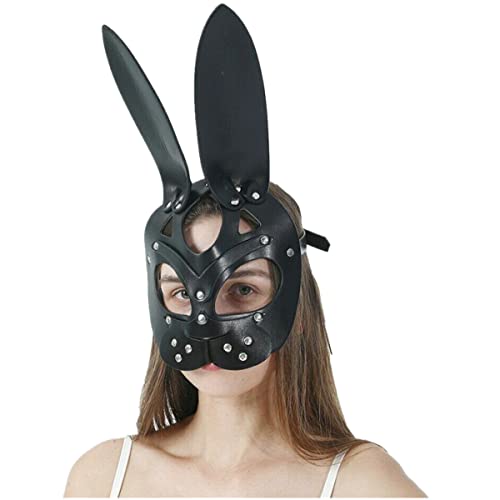 GeRRiT Damen Ledermasken Hasenohren Leder Halbgesichtsmaske Maskerade Party Maske für Cosplay Halloween MK-10 von GeRRiT