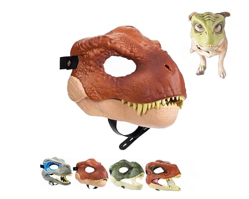 GeRRiT Dinosaurier-Maske für Hunde, Dinosaurier-Maske, beweglicher Kiefer für große und mittelgroße Hunde, Dino Toys Kopf (A, Einheitsgröße) von GeRRiT