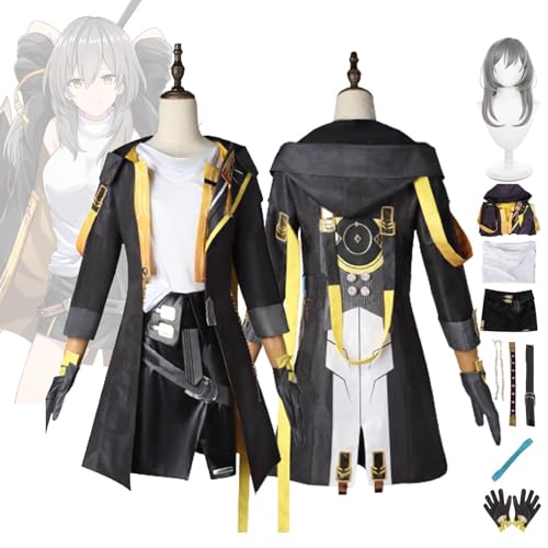 GeRRiT Premium Honkai Star Rail Stelle Cosplay Kostüm Outfit Spielcharakter Uniform Komplettes Set Halloween Party Karneval Dress Up Anzug mit Ohrring Kopfschmuck Perücke für Fans von GeRRiT