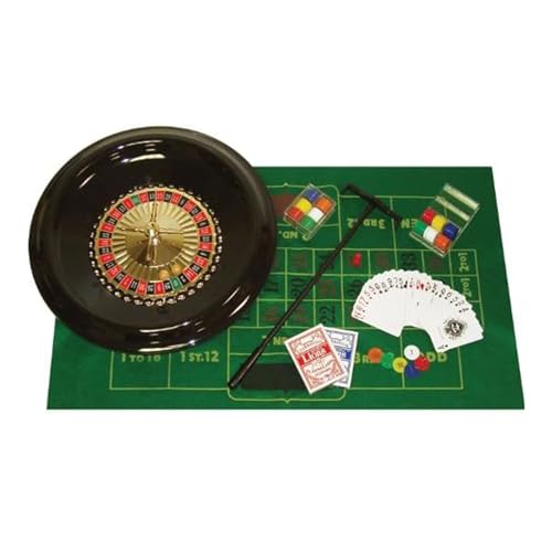 GeRRiT Roulette-Rad 16-Zoll-Plattenspieler aus russischem Kunststoff mit Mini-Filz, 120 Chips, Karten, Ball, Marker und Rechen für Unterhaltung Partyspiele von GeRRiT