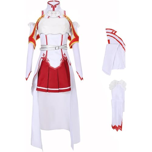 GeRRiT Sword Art Online Sao Yuuki Asuna Cosplay Kostüm Anime Frauen Kampfanzug Mädchen Kleid mit Socken für Unisex von GeRRiT