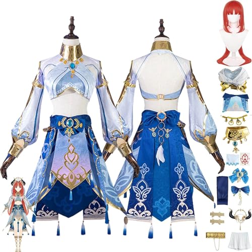 Genshin Impact Nilou Cosplay Costume Outfit Game Character Lyney Uniform Complete Set Halloween Party Carnival Dress Up Suit with Headpiece Wig von GeRRiT