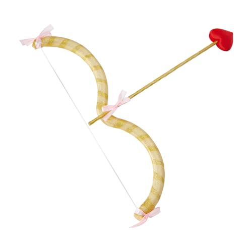 Geagodelia Damen Amor Kostüm Pfeil und Bogen Set Faschingskostüme Karneval Halloween Valentinstag Amor Kostüm Accessoires für Erwachsene (Goldenrot, One Size) von Geagodelia