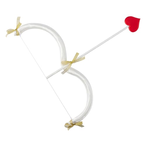 Geagodelia Damen Amor Kostüm Pfeil und Bogen Set Faschingskostüme Karneval Halloween Valentinstag Amor Kostüm Accessoires für Erwachsene (Weißrot, One Size) von Geagodelia