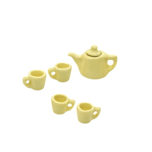 1/12 Dollhome Miniaturen Dining Ware Simulation Teetasse Dekoration Spielzeug Porzellan Unisex Geburtstag Zubehör Zuhause Gelb von Geardeangloow