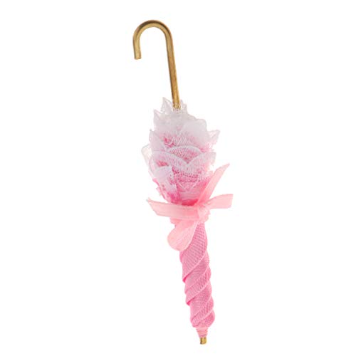 1:12 Miniatur Sonnenschirm Spitze Regenschirm Puppenhaus Dekoration Zubehör Rosa von Geardeangloow
