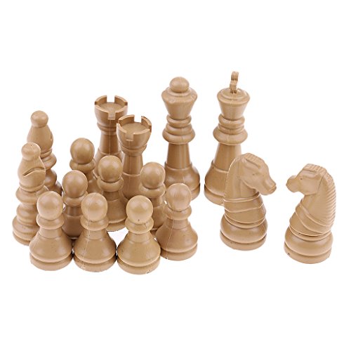 16-teiliges Ersatz-Schachfiguren-Set aus Kunststoff, Beige 16-teiliges Ersatz-Schachfiguren-Set aus Kunststoff, Beige von Geardeangloow