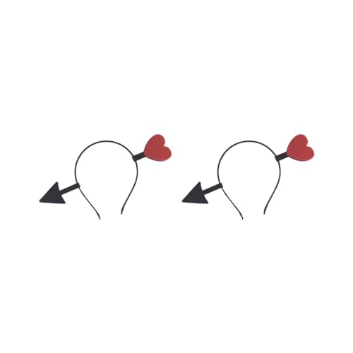 2er-Set Herz-Stirnbänder, Valentinstagsdekoration, für Bühnenauftritte, Verkleidungen, Erwachsene, 1 rotes Herz von Geardeangloow