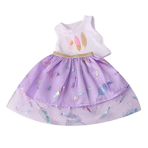 45,7 cm Kleidung T-Shirt + Rock Mädchen Puppe Accs Mädchen Geschenke lila, 45,7 cm von Geardeangloow