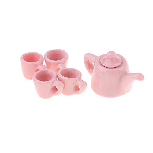 5 Stück 1/12 Puppenhaus Miniaturen Dining Ware Porzellan Teetassen Set Rosa von Geardeangloow