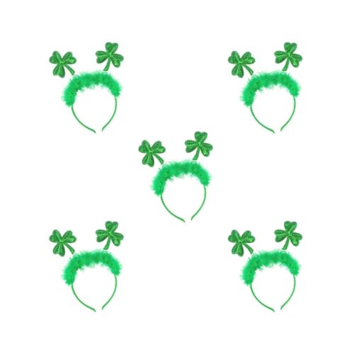 5 x St. Patrick's Day Haarreif, Feier, Kopfbedeckung, Kopfbedeckung, Kleeblatt-Stirnband von Geardeangloow