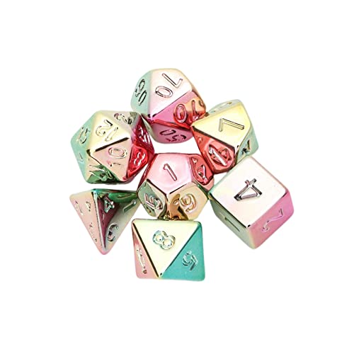 7-teiliges polyedrisches Würfel-Set, Spielzubehör für Partygeschenke, Tischspiel, Gold, Stil B von Geardeangloow