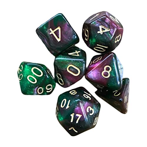 7 x polyedrische Würfel, astrologische Wahrsagungswürfel, Partyspiel, Würfelspiel für Bar, rot und grün, rot-grüner Sternenhimmel, 7 Stück 7 x polyedrische Würfel, astrologische Wahrsagungswürfel, Partyspiel, Würfelspiel für Bar, rot und grün, rot-grüner Sternenhimmel, 7 Stück von Geardeangloow