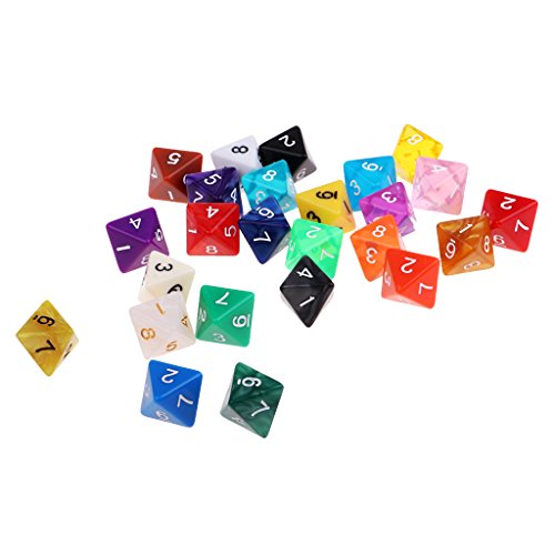 D8 Polyedrische Würfel, 8-seitige TRPG-Würfel, Acryl, für Spiele, 25 x von Geardeangloow