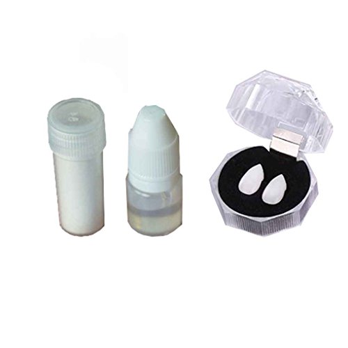 Geardeangloow 1 Paar Vampirzähne für Halloween, Cosplay, Vampir-Zähne, Kostüm, Props, Vampir-Zombie-Zähne, 13 mm + Beißring Geardeangloow 1 Paar Vampirzähne für Halloween, Cosplay, Vampir-Zähne, Kostüm, Props, Vampir-Zombie-Zähne, 13 mm + Beißring von Geardeangloow