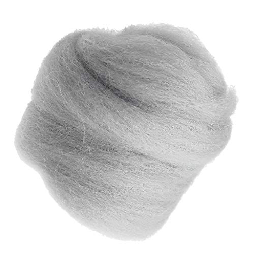Geardeangloow 10 g weiche Wolle Roving Filzwolle für DIY Nadelfilzen Handwerk Grau Geardeangloow 10 g weiche Wolle Roving Filzwolle für DIY Nadelfilzen Handwerk Grau von Geardeangloow