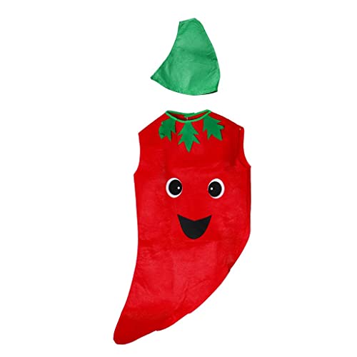 Geardeangloow Chili-Anzug für Kinder, Jungen, Mädchen, für Kindertag, Party, Kostüm, Obst-Verkleidung, Chili Geardeangloow Chili-Anzug für Kinder, Jungen, Mädchen, für Kindertag, Party, Kostüm, Obst-Verkleidung, Chili von Geardeangloow