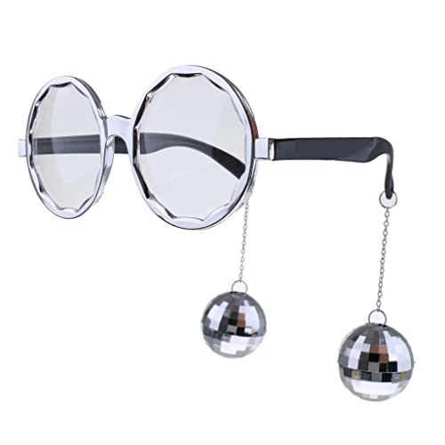 Geardeangloow Discokugel Brille zum Aufhängen, für Neujahr, Karneval, Party, Kostüm, Silber Geardeangloow Discokugel Brille zum Aufhängen, für Neujahr, Karneval, Party, Kostüm, Silber von Geardeangloow