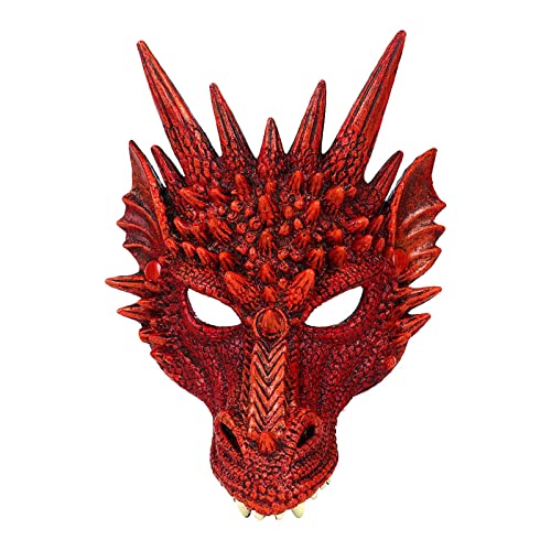 Geardeangloow Drachenmaske, Vollkopfabdeckung für Cosplay, Requisite, Maskerade, Rot, 30 x 21 cm Geardeangloow Drachenmaske, Vollkopfabdeckung für Cosplay, Requisite, Maskerade, Rot, 30 x 21 cm von Geardeangloow
