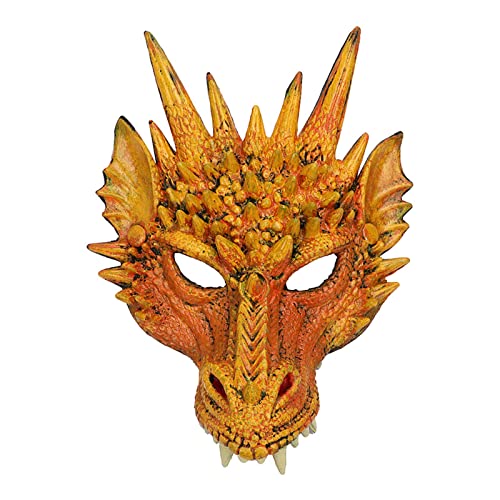 Geardeangloow Dragon Mask Full Head Cover for Cosplay Prop Masquerade Mask Yellow, 30x21cm Geardeangloow Dragon Mask Full Head Cover for Cosplay Prop Masquerade Mask Yellow, 30x21cm von Geardeangloow