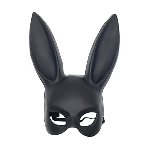 Geardeangloow Erwachsene Bunny Ohr Maske Kostüm Zubehör Maskerade Ostern Party für Frauen Hasenmaske Schwarz von Geardeangloow