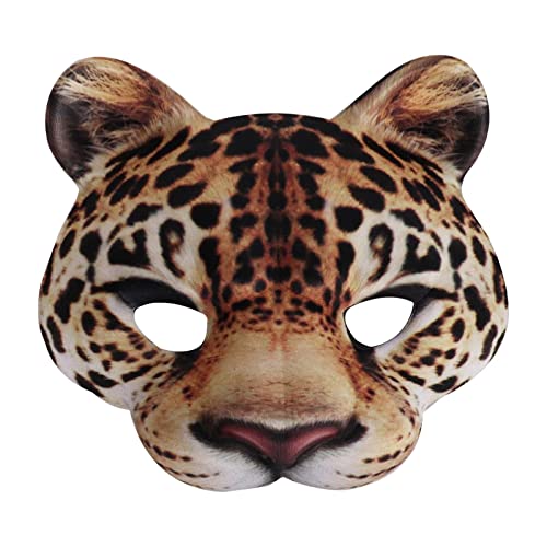 Geardeangloow Halloween Leopard Maske Tier Gruseliges halbes Gesicht für Nachtshow Aldult, gelbe Leopardenmaske Geardeangloow Halloween Leopard Maske Tier Gruseliges halbes Gesicht für Nachtshow Aldult, gelbe Leopardenmaske von Geardeangloow