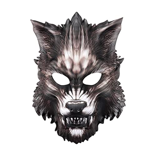Geardeangloow Halloween Wolf Maske Werwolf Tier Halbgesicht für Kostüm Nachtshow Aldult schwarze Wolfsmaske Geardeangloow Halloween Wolf Maske Werwolf Tier Halbgesicht für Kostüm Nachtshow Aldult schwarze Wolfsmaske von Geardeangloow